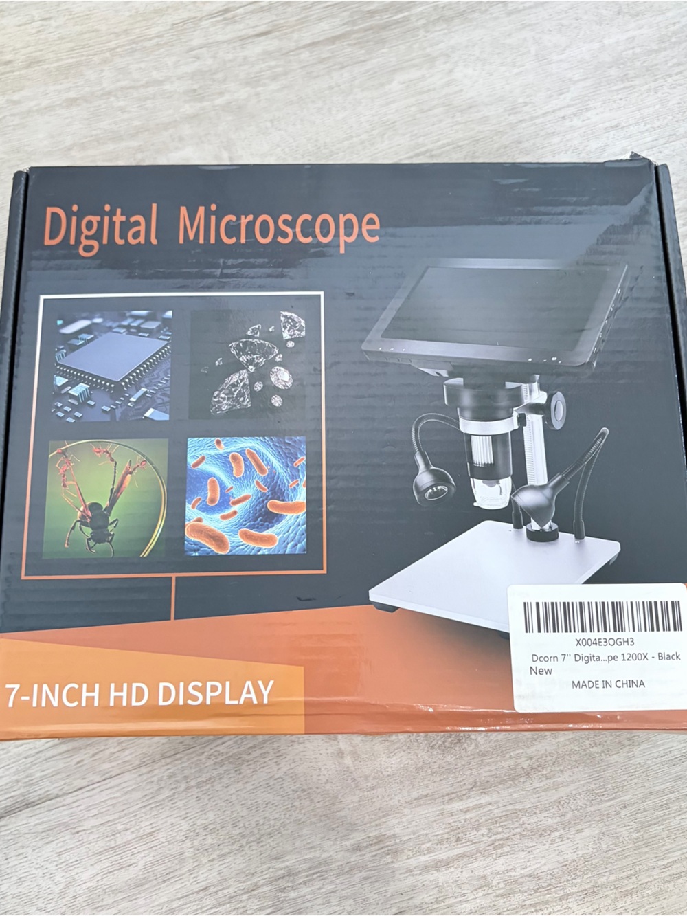 Digital Microscope Magnifier 7 Inch HD Screen New Open Box Fill Light